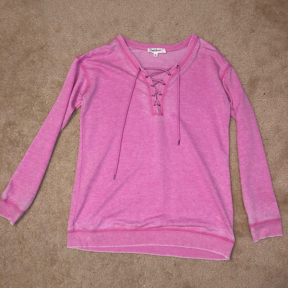 lightweight pink sweatshirt